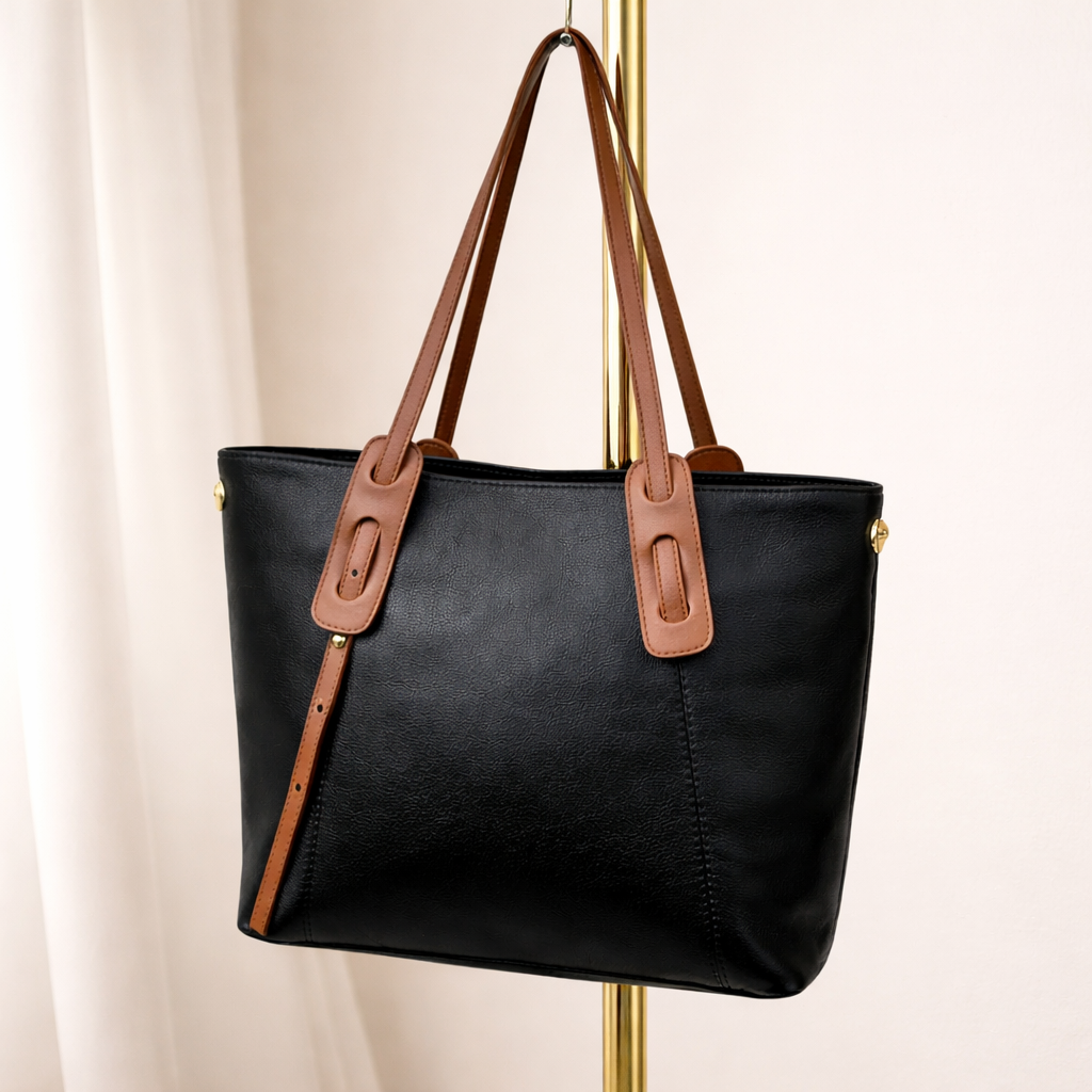 Leather Raven University Tote