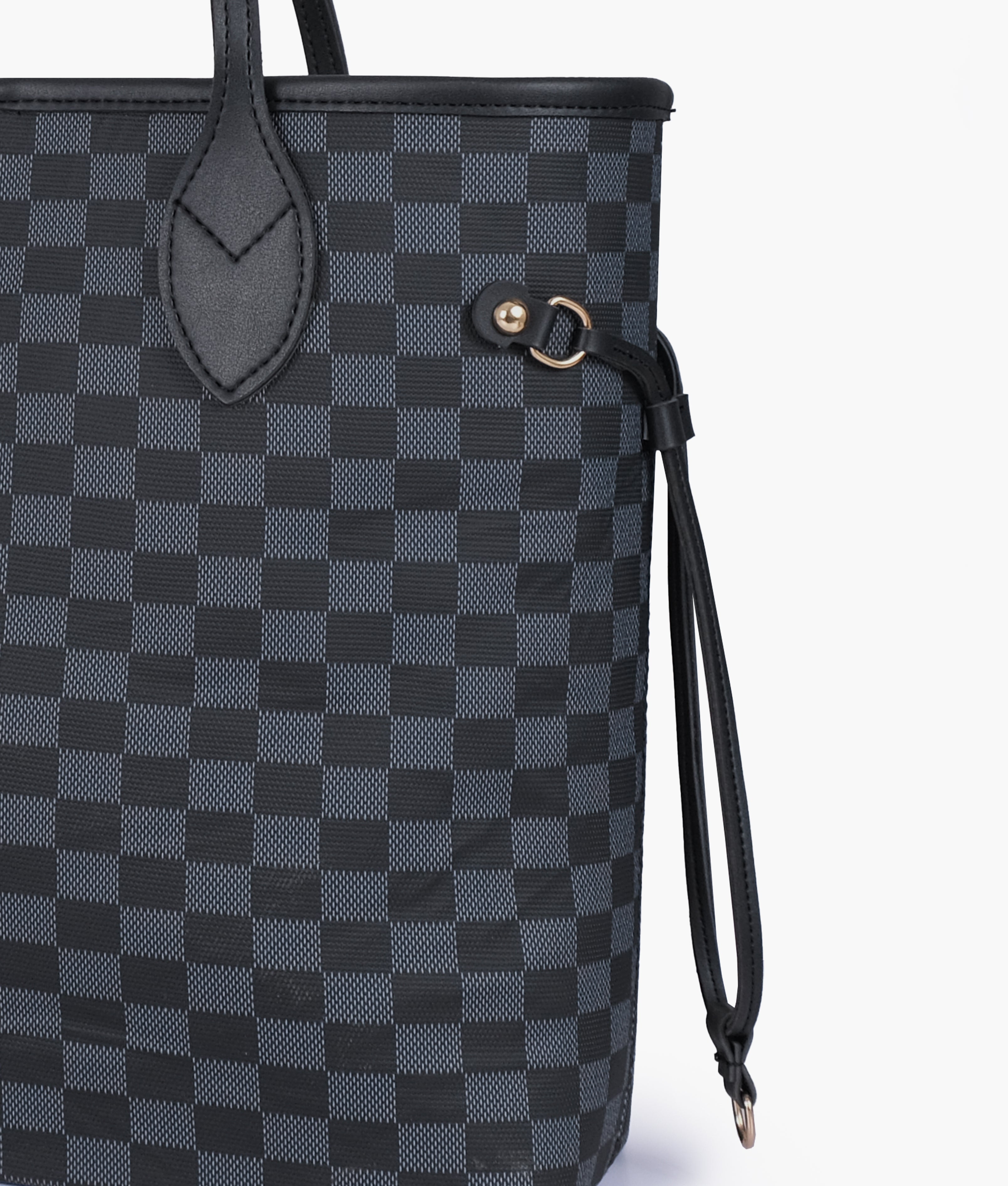 The Lyana Checkered Tote Black