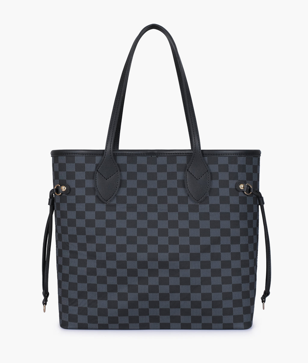 The Lyana Checkered Tote Black