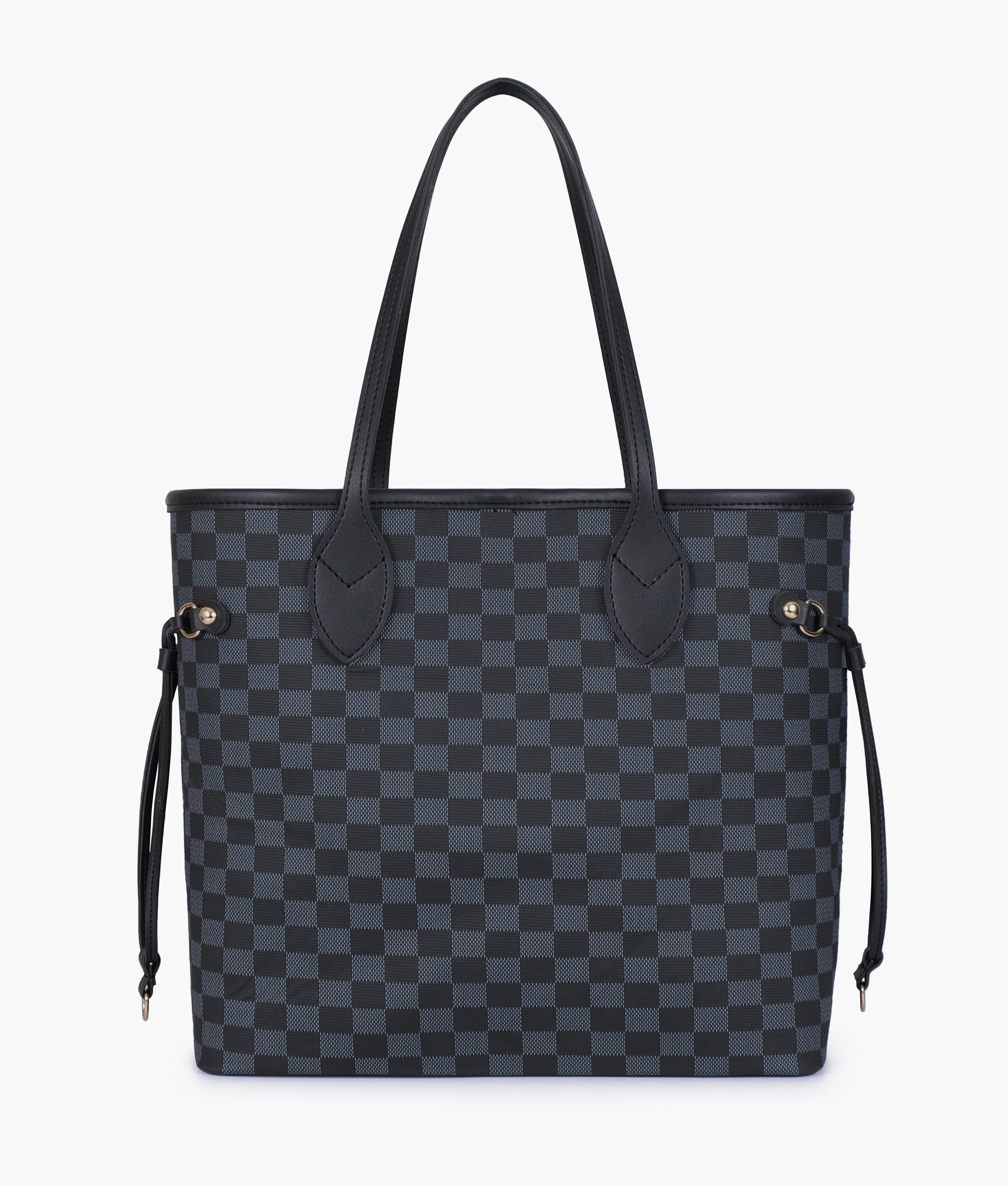 The Lyana Checkered Tote Black