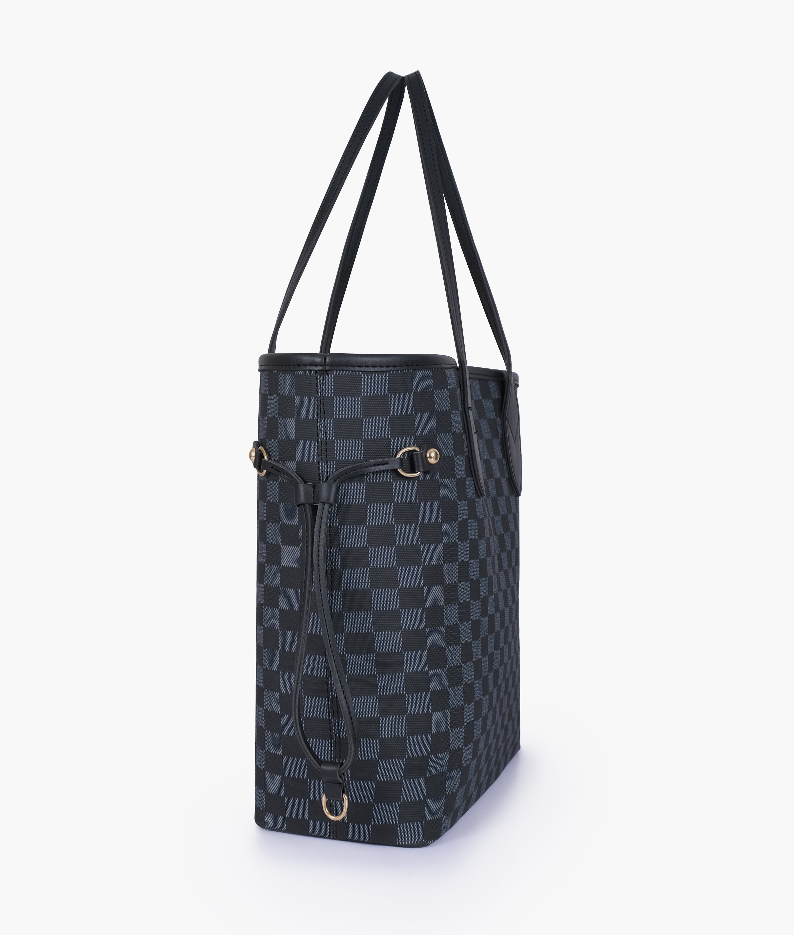 The Lyana Checkered Tote Black